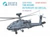 Quinta Studio QDS-48362 AH-64D 3D-Printed & coloured Interior on decal paper (Hasegawa) (Small version) 1/48